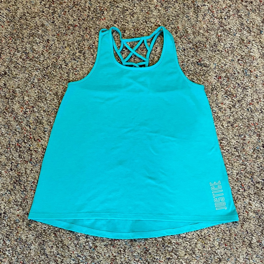 NWOT Girls Justice Blue Tank size 10